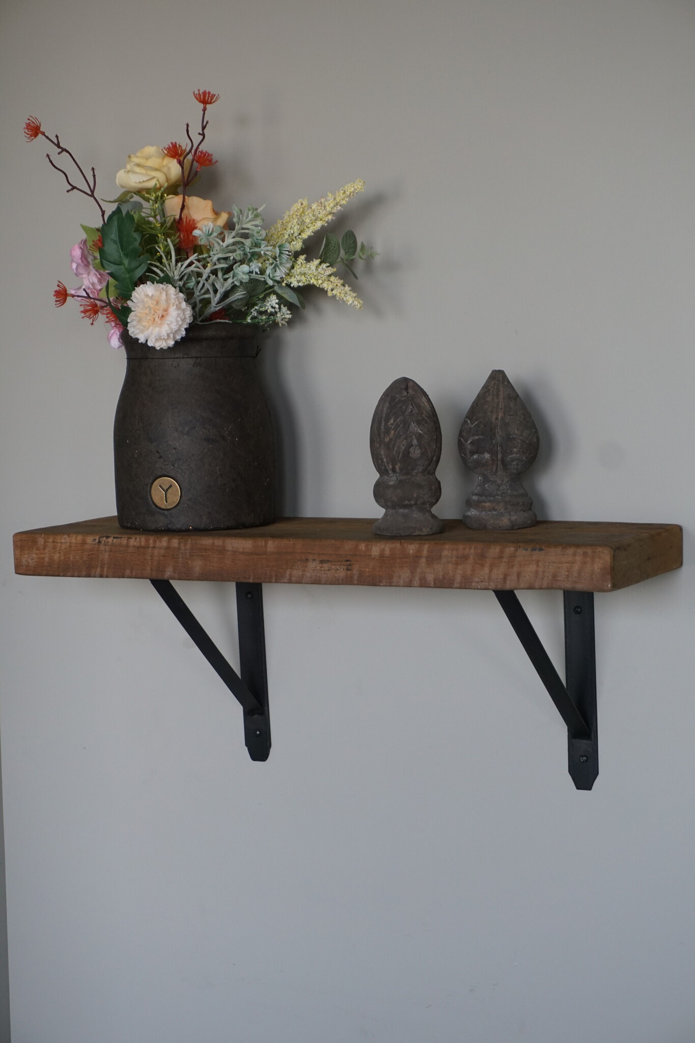 HORLIMER Houten planken voor muur, set van 5, zwevende