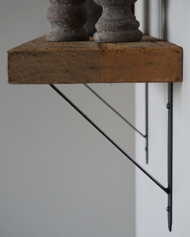 Rene Houtman Muurplank/Wandplank Naturel Met Beugels - 60 t/m 200 Cm
