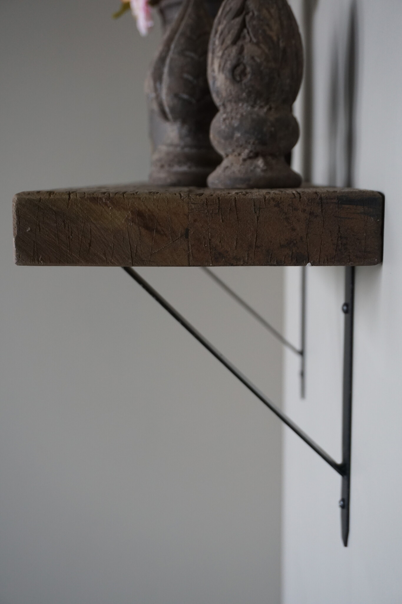 Rene Houtman Muurplank/Wandplank Grijs Met Beugels - 60 t/m 200 Cm