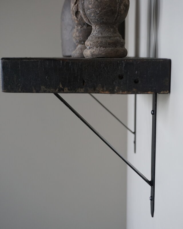 Rene Houtman Muurplank/Wandplank Oud Zwart Met Beugels - 60 t/m 200 Cm