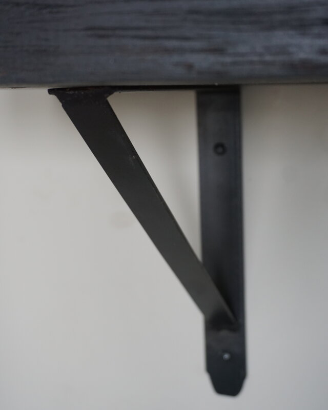 Rene Houtman Muurplank/Wandplank Oud Zwart Met Beugels - 60 t/m 200 Cm