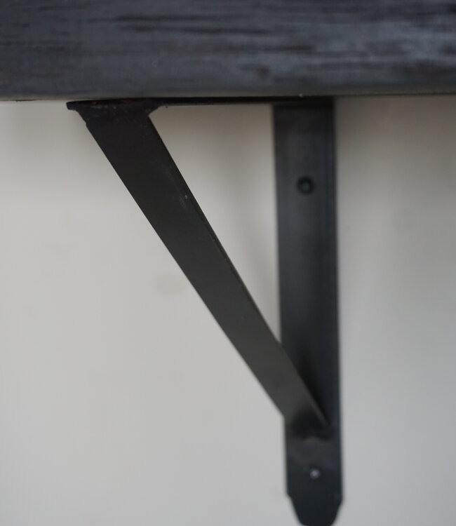 Rene Houtman Muurplank/Wandplank Oud Zwart Met Beugels - 60 t/m 200 Cm