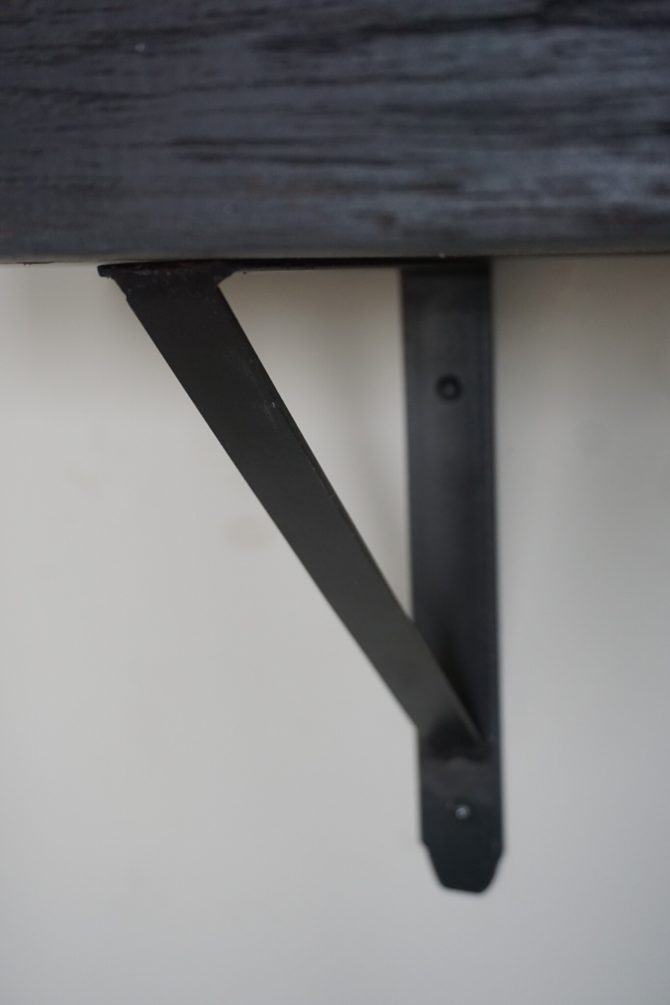 Rene Houtman Muurplank/Wandplank Oud Zwart Met Beugels - 60 t/m 200 Cm