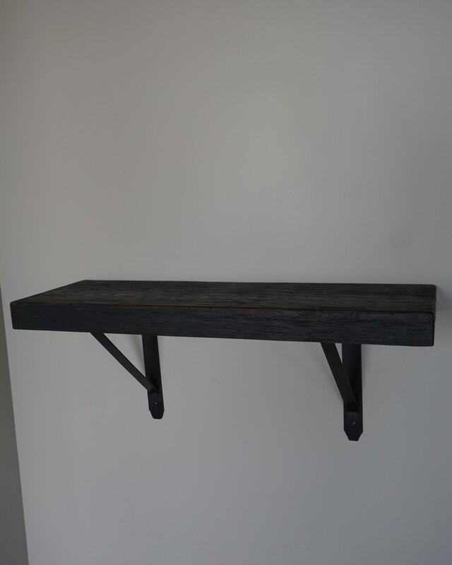 Rene Houtman Muurplank/Wandplank Oud Zwart Met Beugels - 60 t/m 200 Cm