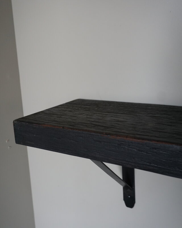 Rene Houtman Muurplank/Wandplank Oud Zwart Met Beugels - 60 t/m 200 Cm