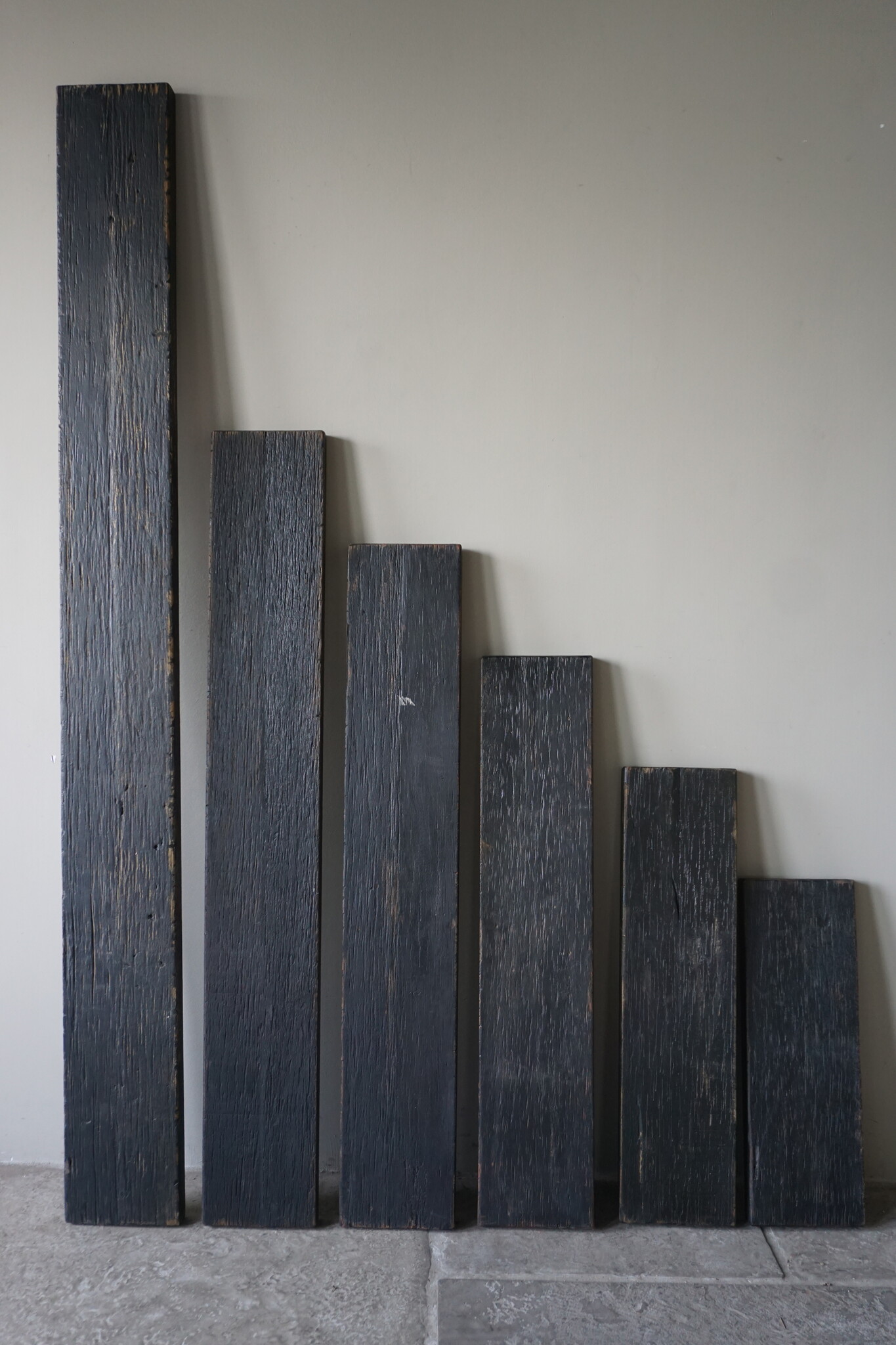 Rene Houtman Muurplank/Wandplank Oud Zwart Met Beugels - 60 t/m 200 Cm