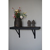 Muurplank/Wandplank Oud Zwart Met Beugels - 60 t/m 200 Cm
