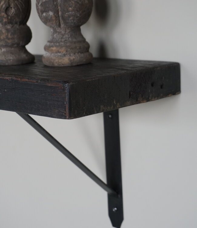 Rene Houtman Muurplank/Wandplank Oud Zwart Met Beugels - 60 t/m 200 Cm