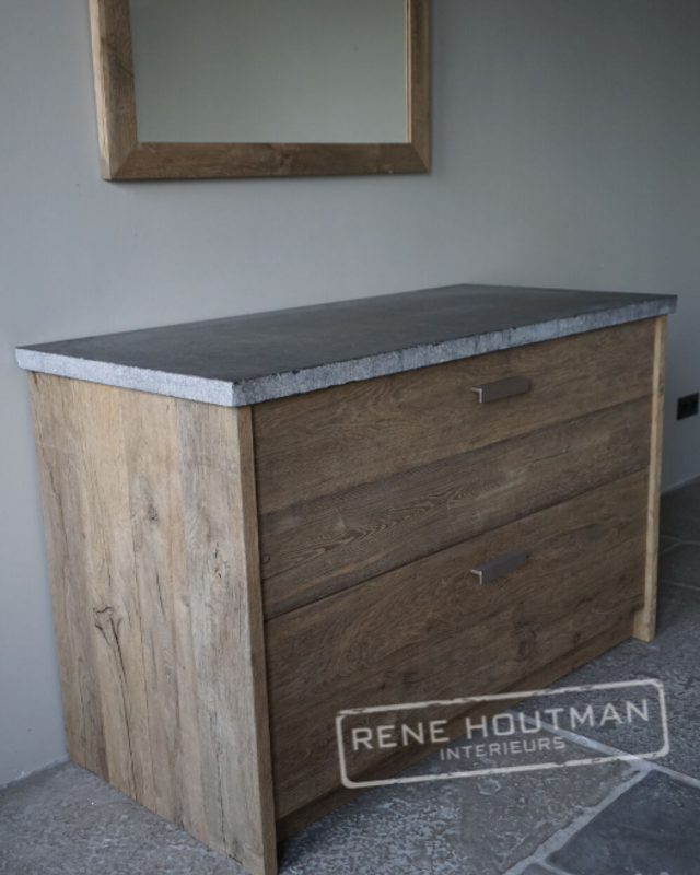 Rene Houtman Badkamermeubel Thijn | Oud Eikenhout | Kies Maat