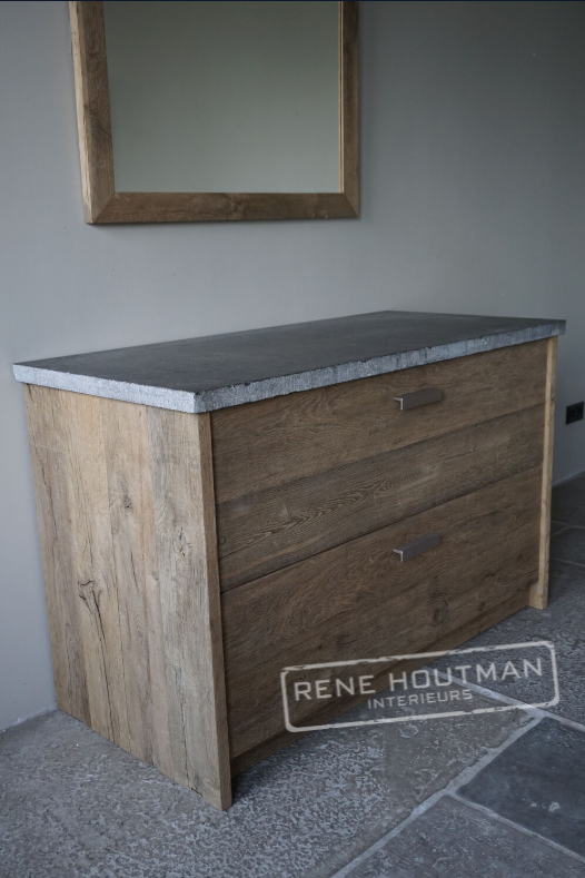 Rene Houtman Badkamermeubel Thijn | Oud Eikenhout | Kies Maat
