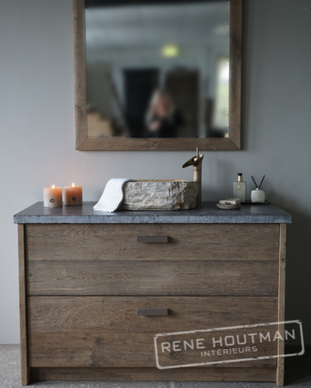 Rene Houtman Badkamermeubel Thijn | Oud Eikenhout | Kies Maat