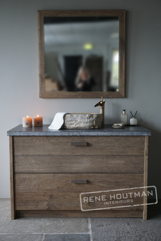 Rene Houtman Badkamermeubel Thijn | Oud Eikenhout | Kies Maat