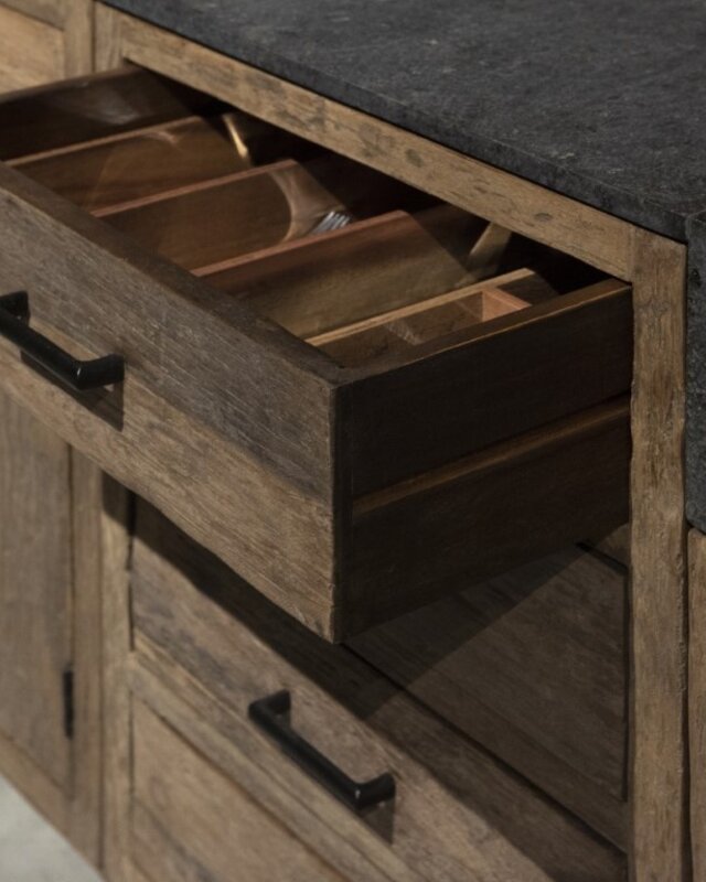 Be-Uniq Keukenelement | Bestektray | Oud Hout