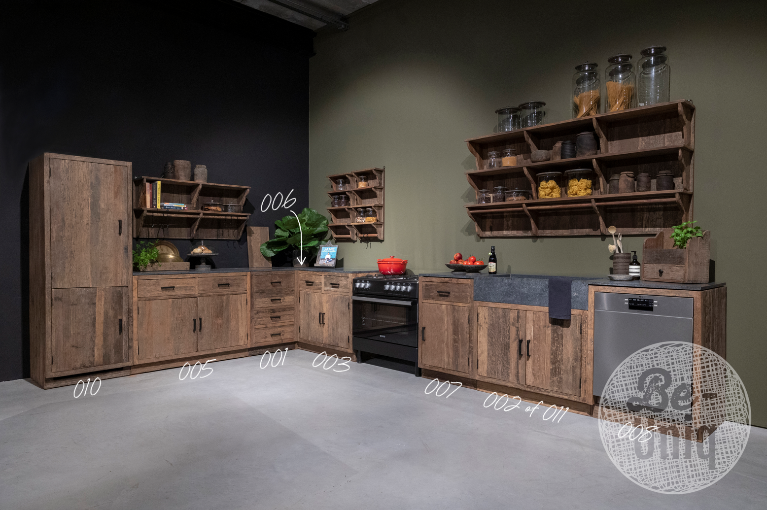 Be-Uniq Landelijk Oud Houten HoekKeuken Mix & Match
