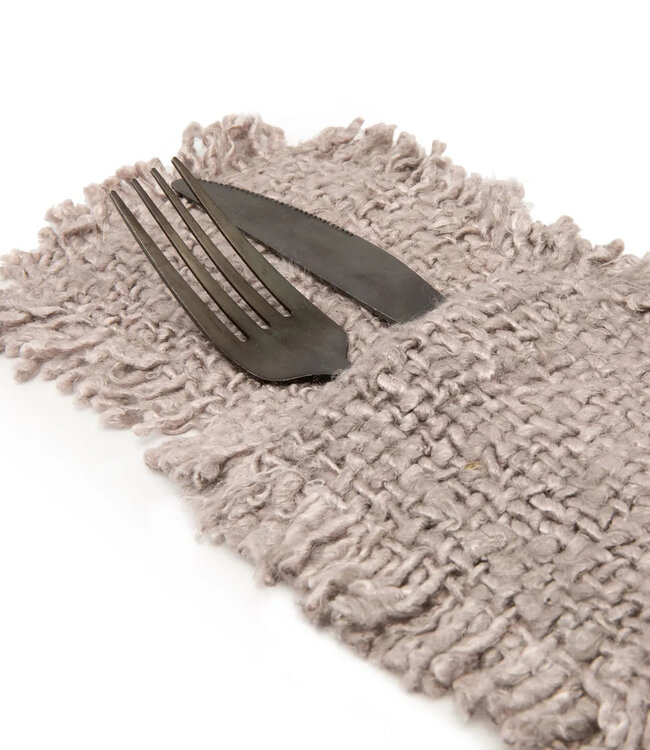 Bazar Bizar Het Oh My Gee Bestekzakje - Parel Grijs - Set van 4