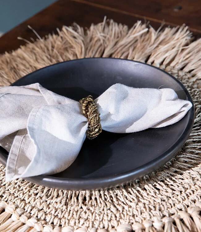 Bazar Bizar De Kralen Servetring - Goud - Set van 4