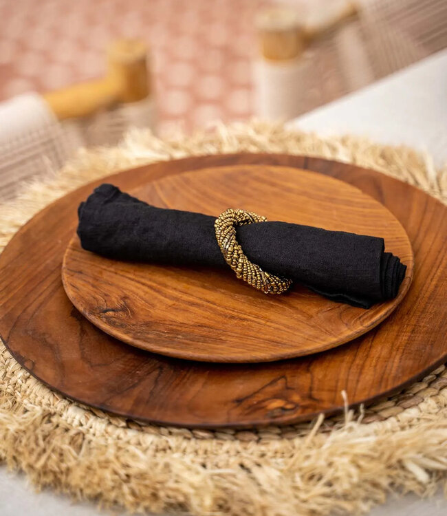 Bazar Bizar De Kralen Servetring - Goud - Set van 4