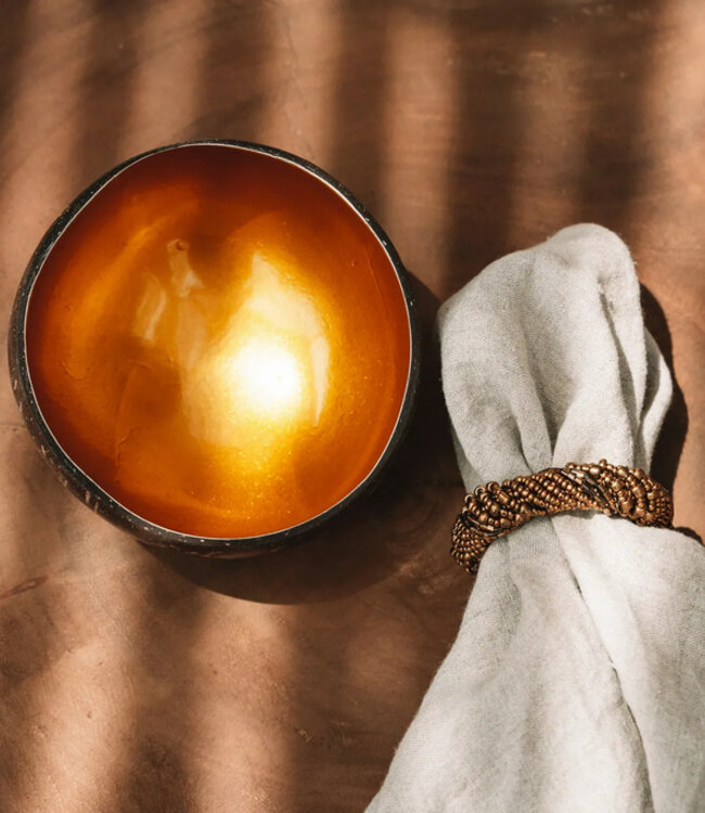 Bazar Bizar De Kralen Servetring - Goud - Set van 4