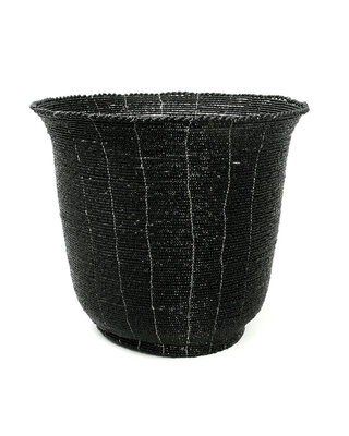 Bazar Bizar De Beaded Mand Hoog - Zwart - L