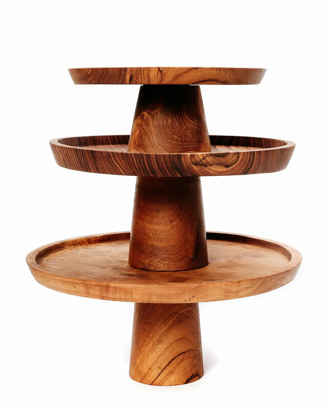 Bazar Bizar De Teak Root Taart Plateau - M
