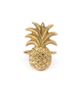 Bazar Bizar De Ananas Servetring - Goud