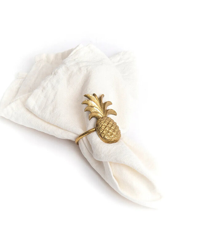 Bazar Bizar De Ananas Servetring - Goud