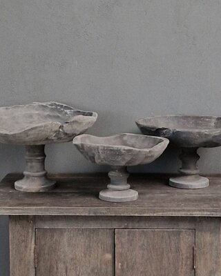 Luksa Home Collection Houten Schaal Fruitschaal Tray Op Voet | 3 Maten