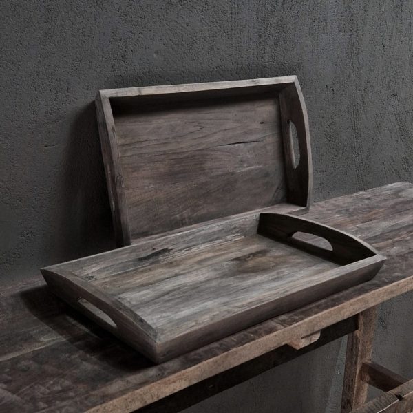 Luksa Home Collection Oud Dienblad | Antique Grey | H6 x B50 x D30 cm