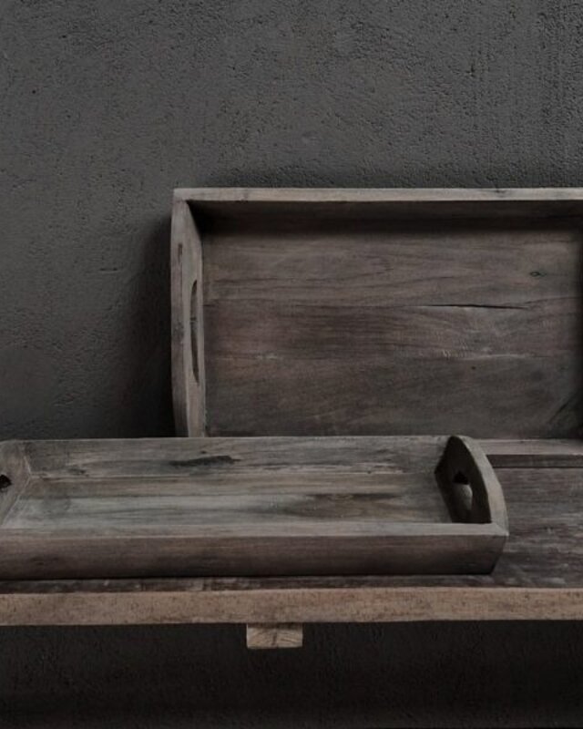 Luksa Home Collection Oud Dienblad | Antique Grey | H6 x B50 x D30 cm