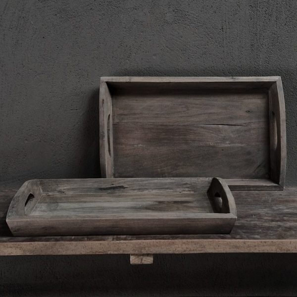 Luksa Home Collection Oud Dienblad | Antique Grey | H6 x B50 x D30 cm