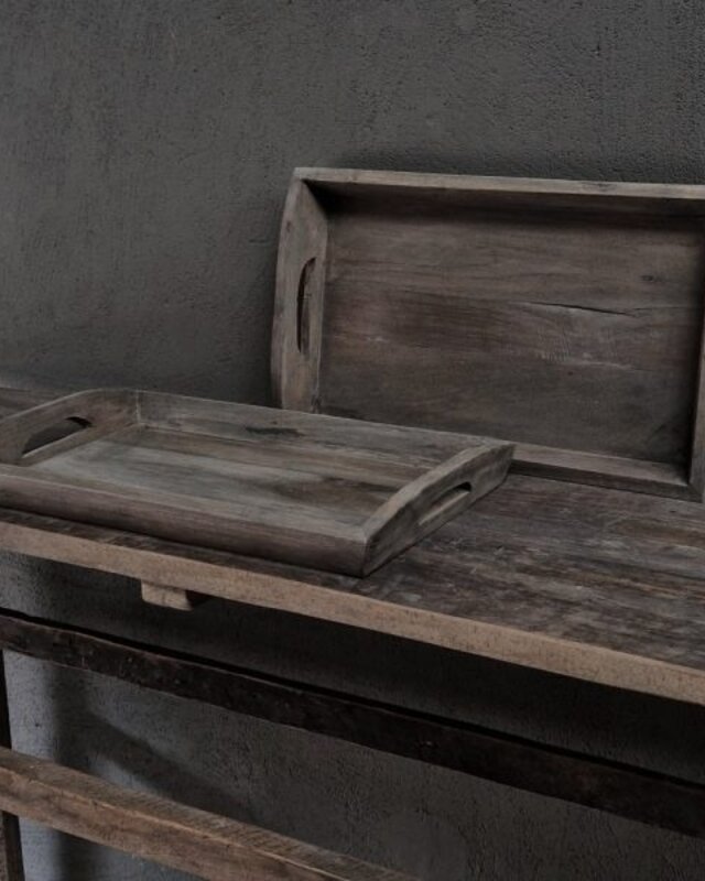 Luksa Home Collection Oud Dienblad | Antique Grey | H6 x B50 x D30 cm