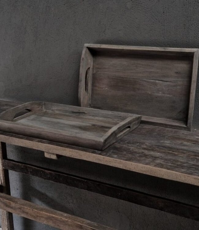 Luksa Home Collection Oud Dienblad | Antique Grey | H6 x B50 x D30 cm