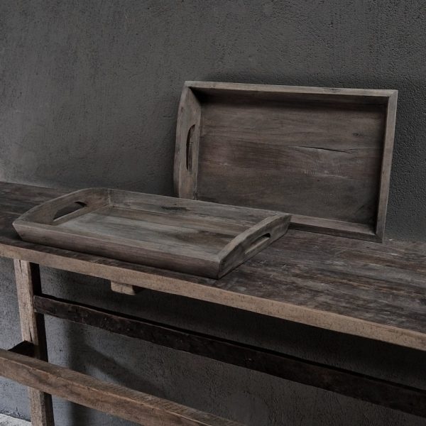 Luksa Home Collection Oud Dienblad | Antique Grey | H6 x B50 x D30 cm