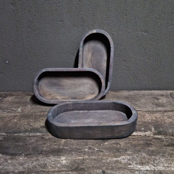 Luksa Home Collection Houten Ovale Bakje | Vintage Grey