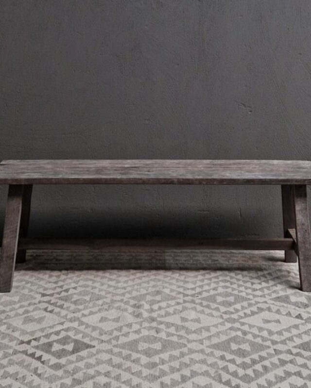 Luksa Home Collection Oud Houten Bankje | Antique Grey | H50xB150xD40 cm