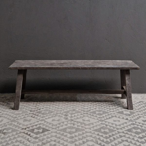 Luksa Home Collection Oud Houten Bankje | Antique Grey | H50xB150xD40 cm