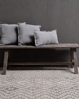 Luksa Home Collection Oud Houten Bankje | Antique Grey | H50xB150xD40