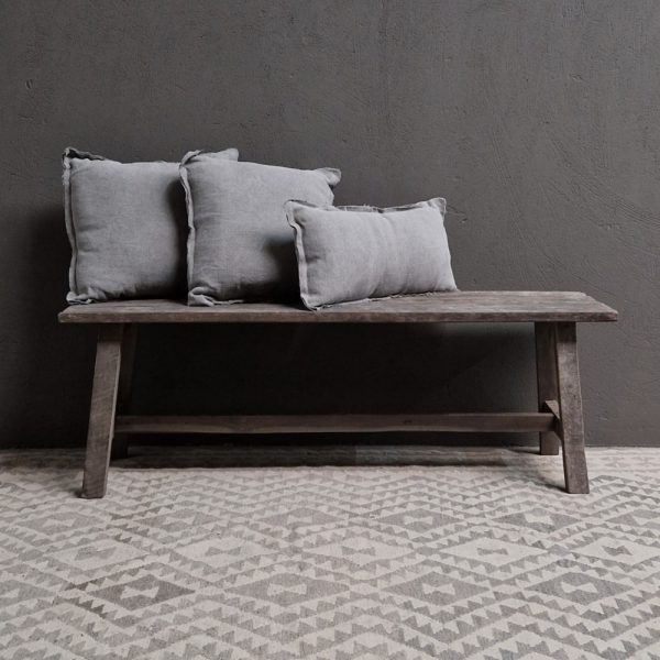 Luksa Home Collection Oud Houten Bankje | Antique Grey | H50xB150xD40 cm