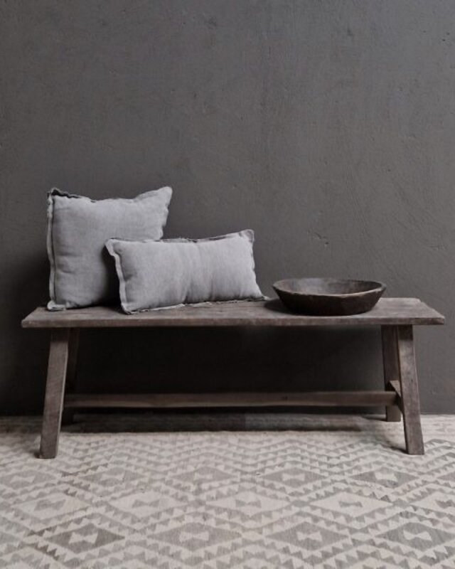 Luksa Home Collection Oud Houten Bankje | Antique Grey | H50xB150xD40 cm
