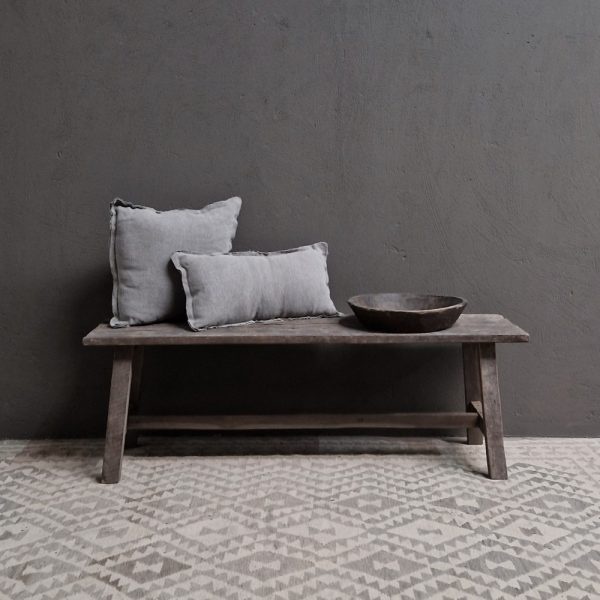 Luksa Home Collection Oud Houten Bankje | Antique Grey | H50xB150xD40 cm