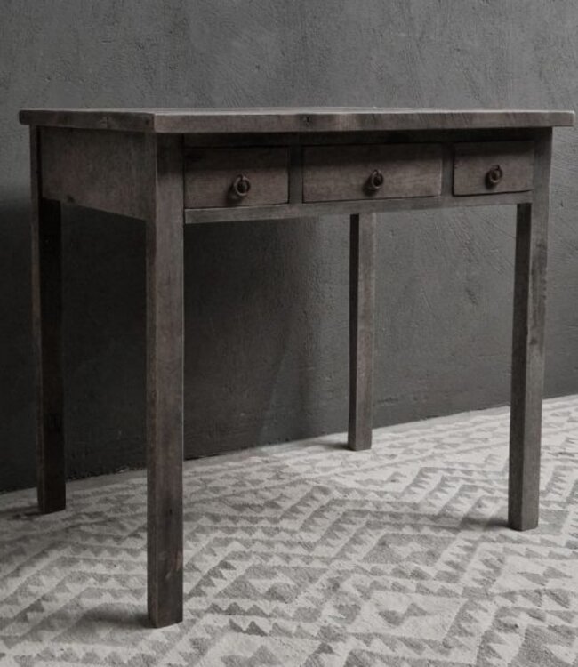 Luksa Home Collection Oud Schrijftafeltje | Antique Grey | H85xB90xD60 cm