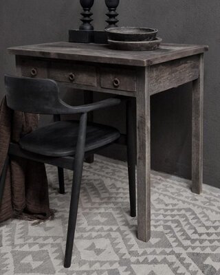Luksa Home Collection Oud Schrijftafeltje | Antique Grey | H85xB90xD60