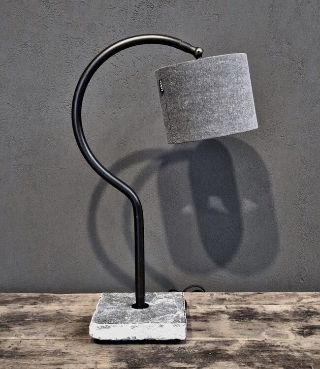 Luksa Home Collection Tafellamp Aaron | Vintage Grey | Stenen Voet