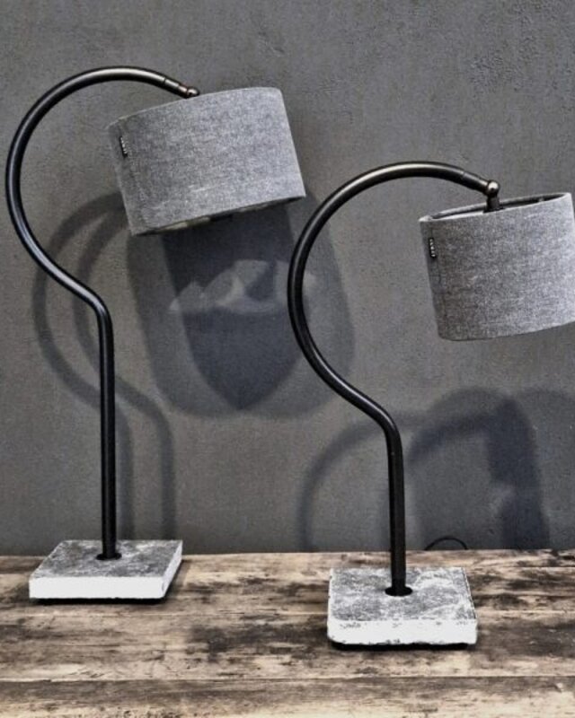 Luksa Home Collection Tafellamp Aaron | Vintage Grey | Stenen Voet