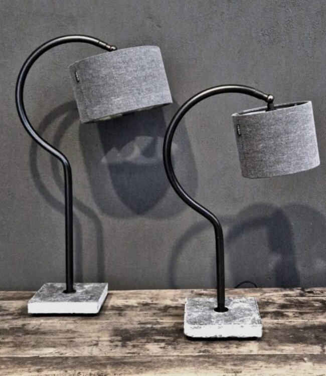 Luksa Home Collection Tafellamp Aaron | Vintage Grey | Stenen Voet