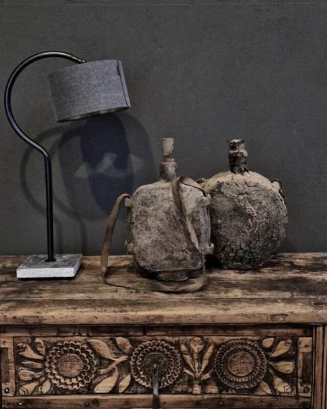 Luksa Home Collection Tafellamp Aaron | Vintage Grey | Stenen Voet