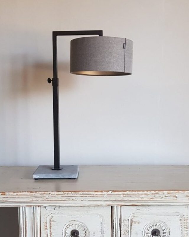 Luksa Home Collection Tafellamp Nienke | Hardstenen Voet | Mat Zwart