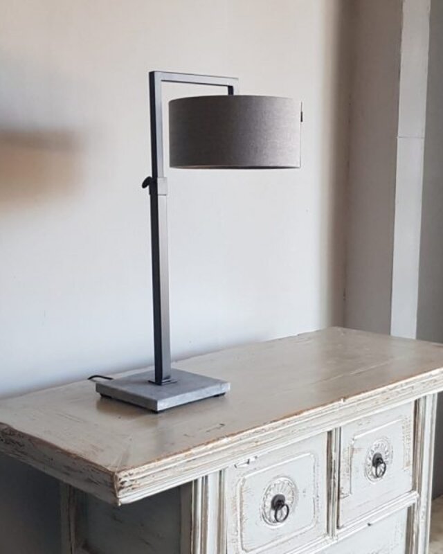 Luksa Home Collection Tafellamp Nienke | Hardstenen Voet | Mat Zwart