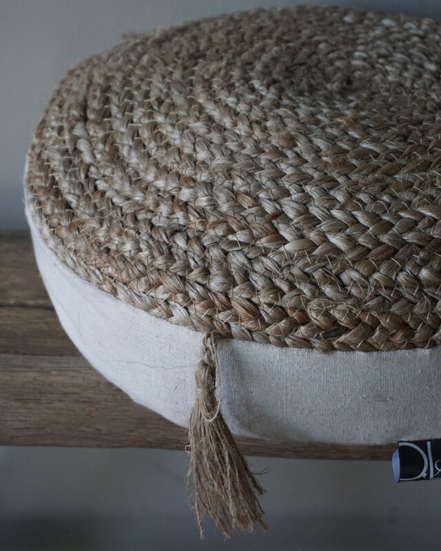 Rene Houtman Rond Vloerkussen | Jute | Ø36 cm