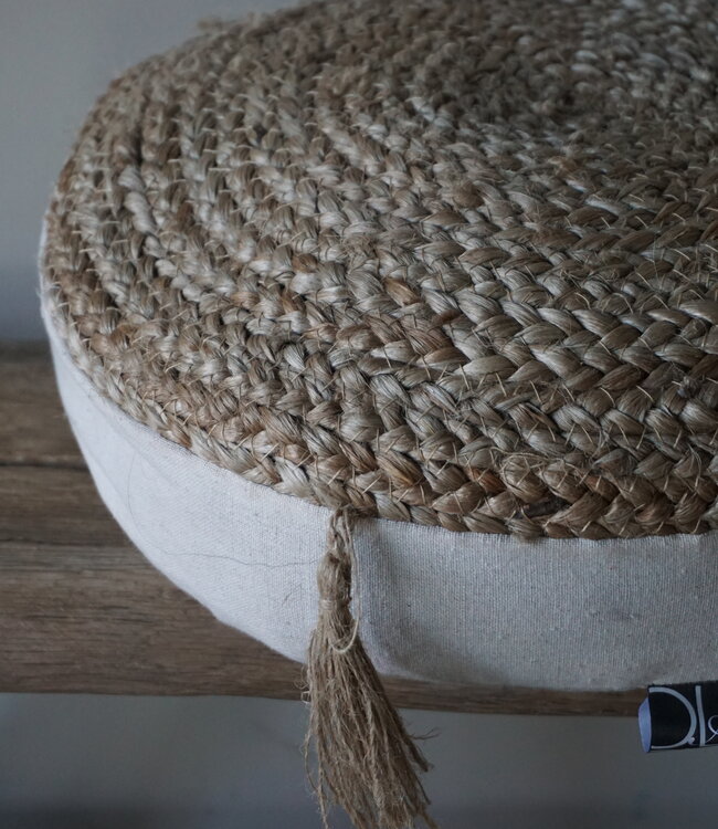 Rene Houtman Rond Vloerkussen | Jute | Ø36 cm